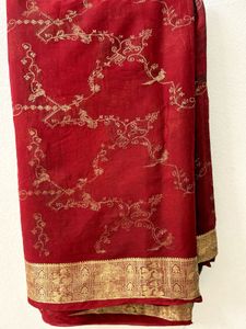 Elegant Maroon Saree