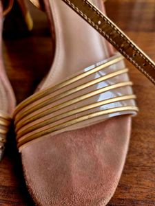 Metro Gold BLock Party Heels