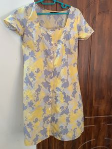 Yellow Camo Print Dress