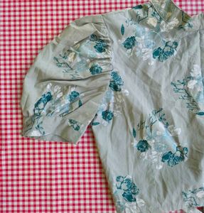 Floral Puff backless top