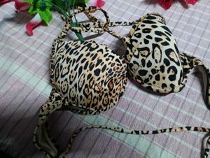 Leopard Print Bikini Top