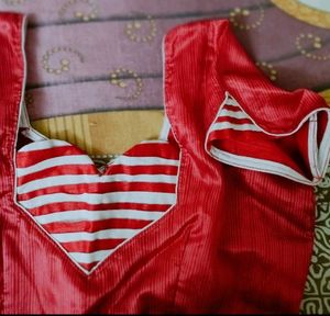 Red Floral Kalamkari Saree