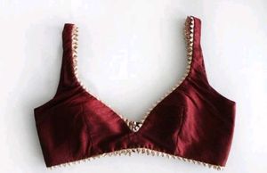 deep neck blouse (non padded) raw silk