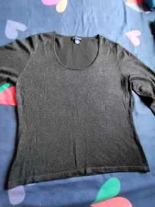 Ann Taylor Black Sparkle Top