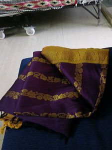 Elegant Purple &amp; Gold Saree