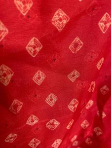 Red Patterned Midi Dress