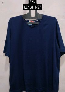 Blue Pleated Plus Size Tshirt Top