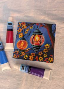 Mini Lantern canvas Acrylic Painting