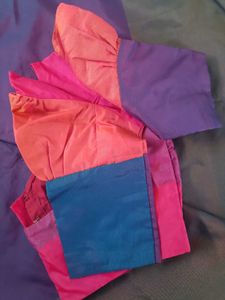 Art Silk Multi Colour Saree With Stiched Blouse