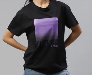 Roadster Black Graphic Top | Purple Rectangle