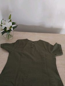 Smart Olive Dress With No Flaws