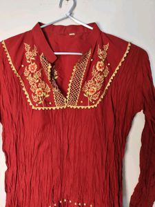 Dark Red Kurta