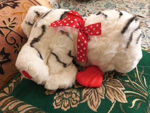 Tiger White Black Plush Toy