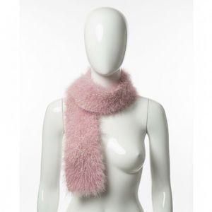 Soft Pink Fuzzy Scarf