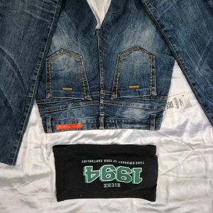 low waist straight fit Y2K Denim Jeans