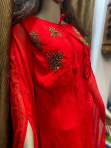 Ethnic Red Gown For Wedding Function