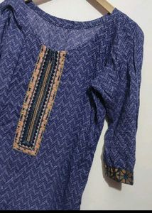 Navy Blue Cotton Kurti For Girl Or Woman 38 Bust