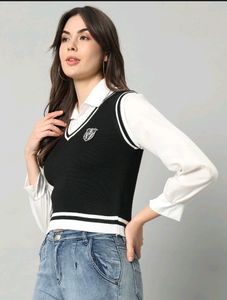 💥 Pinteresty Cropped Fitted Sweater Vest💥