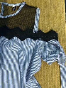 Striped Cold Shoulder Blouse