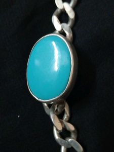 Sterling Silver Gents 925 Bracelet With Feroza
