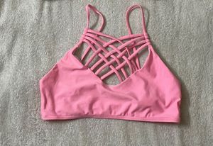 Pink Strappy Bikini Top