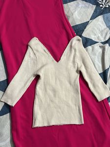 Ribbed V-Neck Top
