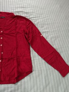 Red Button-Up Top