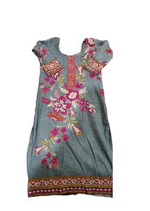 Women Kurta Grey-pink