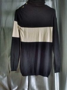 Black And White Turtleneck Sweater