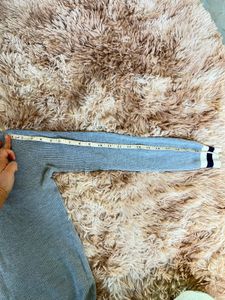 Blue V-Neck Long Sleeve Top