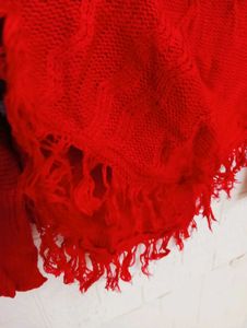 Red Fringe Sweater