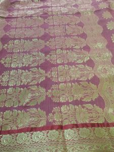 Teal &amp; Pink Sari with Gold Accents