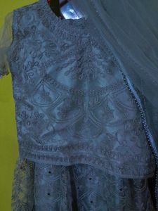 Elegant Silver Lehenga Set