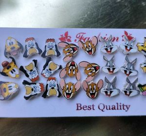 18 set Cartoon Character Stud Earrings