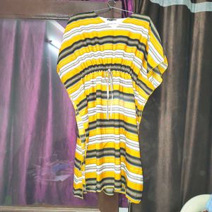Kaftan Strip Yellow Black And White
