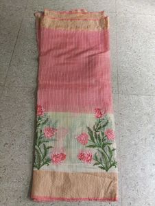 Elegant Pink Embroidered Saree