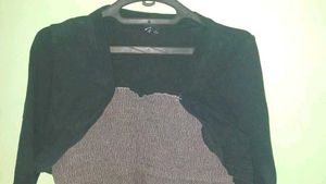 Gray Dress with Black frock + inner + 🎁