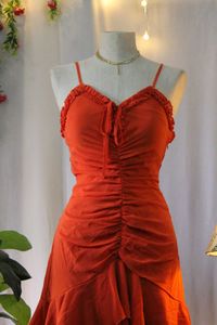 Orange rust bodycon dress
