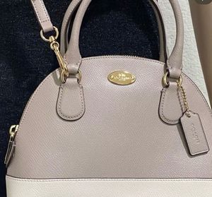 OrignaCoach Dome Satchel - Two-Tone Leather Handba