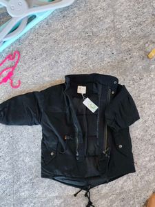 Black Hooded Winter Parka