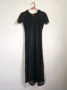 Elegant Black Lace Maxi Dress