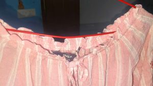 Pink Striped Peasant Top - MAX