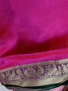Pink &amp; Green Silk Saree