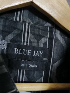 Men&#39;s Black Cotton Patterned Casual Shirt