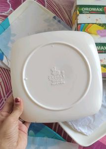 Square Snacks Dish Flower Print