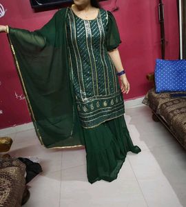 3 Pieces Green Garara Suit