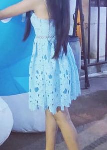 Elegant Sky Blue Lace Dress
