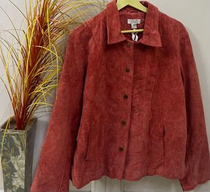 Vintage Suede Button-Down Jacket
