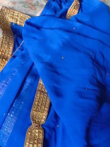 Elegant Blue and White Lehenga Skirt