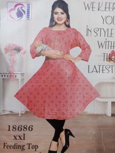 XXL Mustard Print Kurti